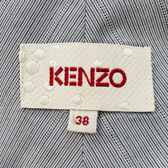 Kenzo double breasted blazer and wide leg pants striped 100% cotton suit - Picture 16 of 16